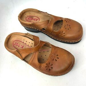 KLOGS Footwear Carolina Slip-On Tan Leather Clog Womens Size 8